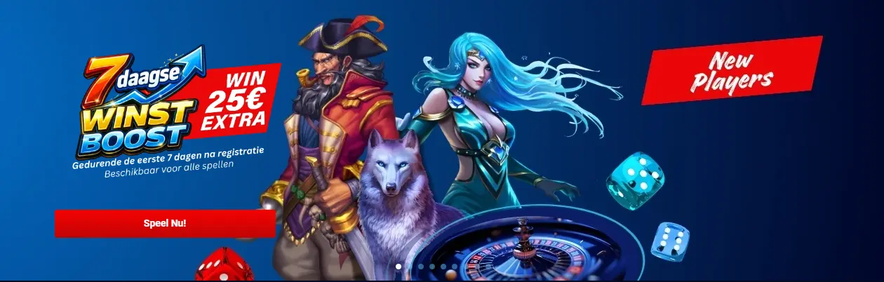 Welkomstbanner van het online casino – openingsbeeld